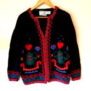 Vintage Woodstock International By Bernard Cardigan Sweater